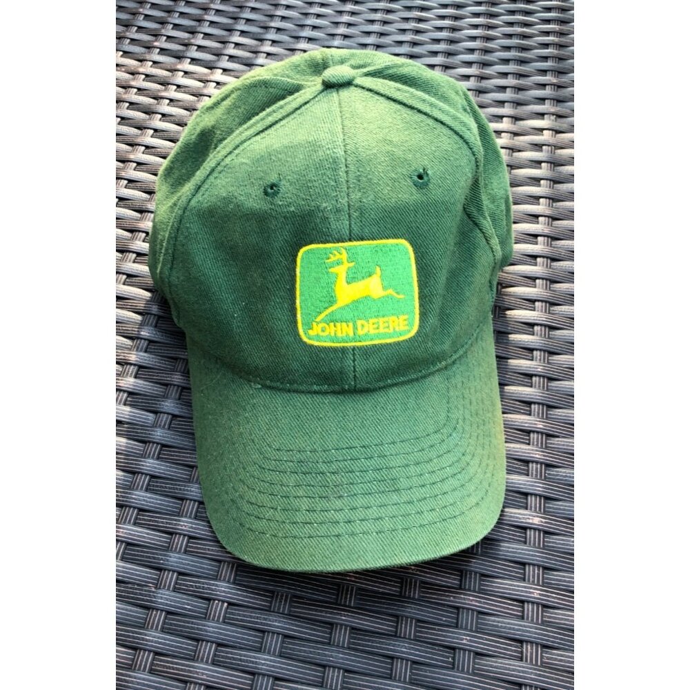 John Deere Green Baseball Cap Adjustable 6-Panel Hat Embroidered Logo Vintage